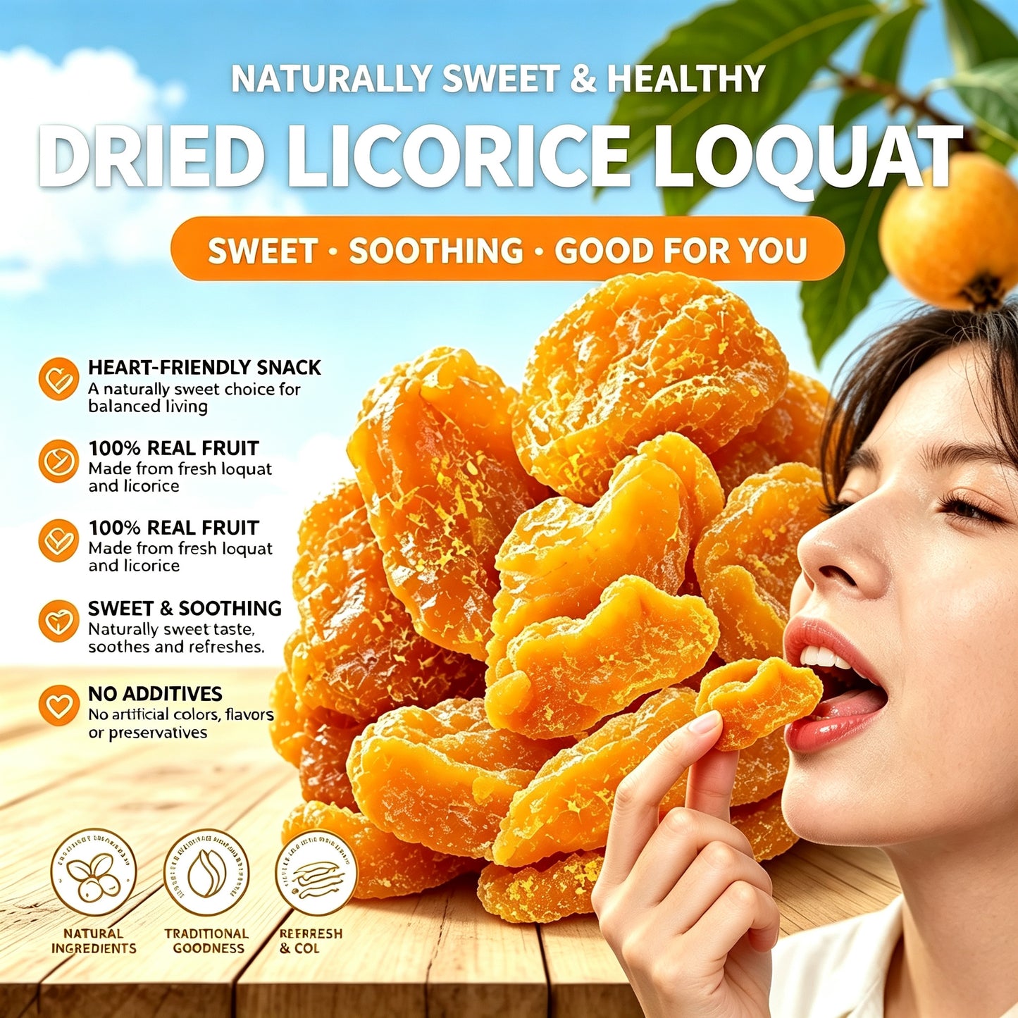 Dried Licorice Loquat | Natural Snack to Treat Cardiovascular Disease-LIN