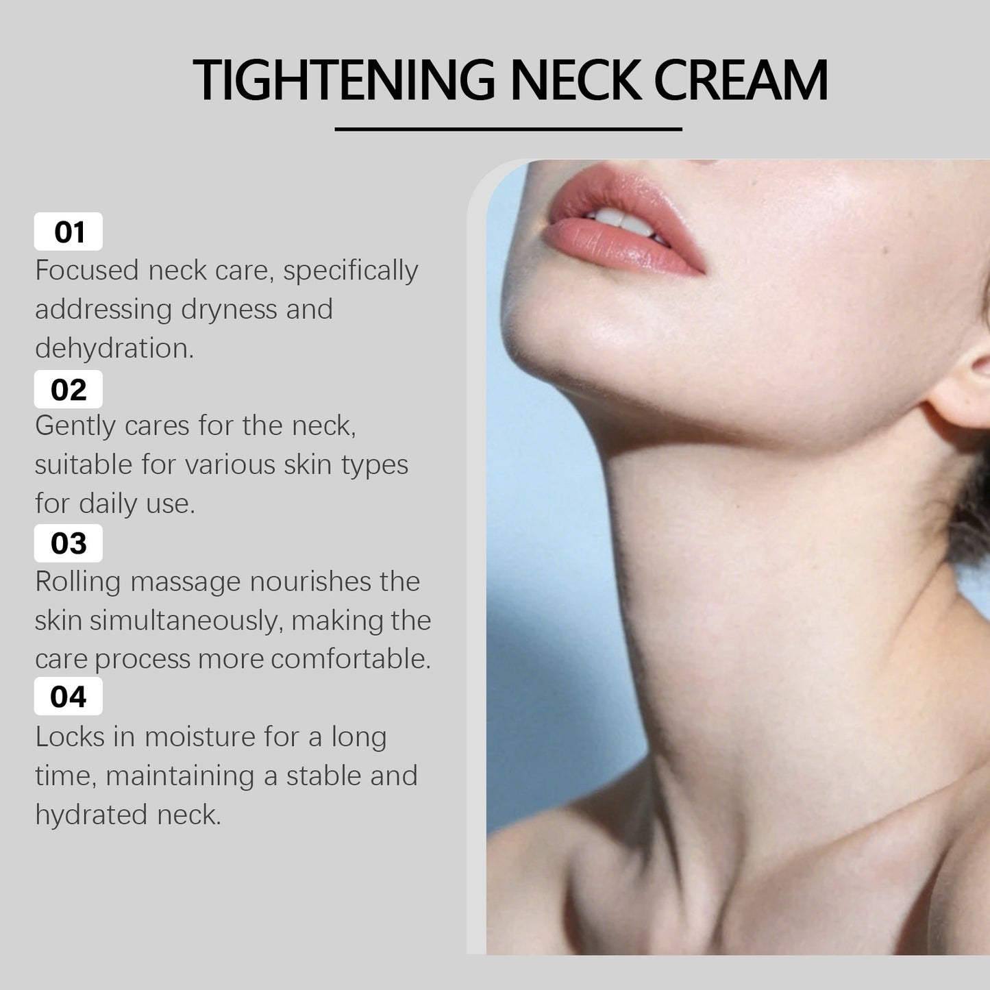 Collagen Moisturizing Neck Cream – Daily facial and neck skincare for soft, smooth, and hydrated skin with a refreshing, silky texture ideal for massage.-JXX