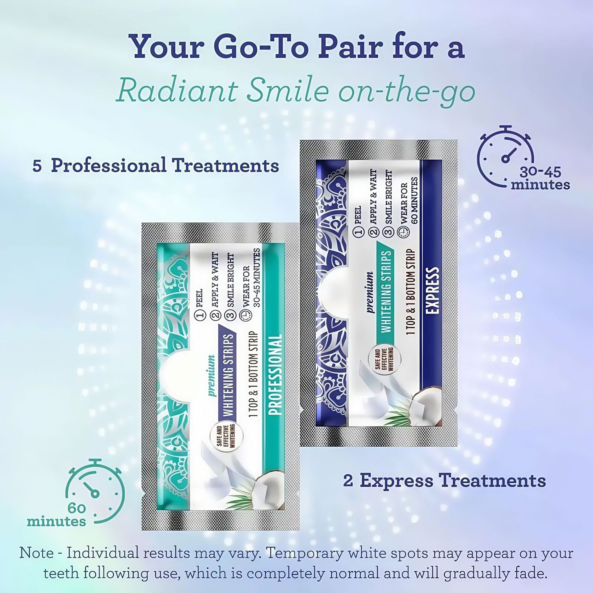 🔥Natural Coconut Oil Whitening Strips for Teeth - 7-Day Express Dental Care, Dry Strip Technology, No Residue & Effective Stain Remover for Brighter Smile-AJZ