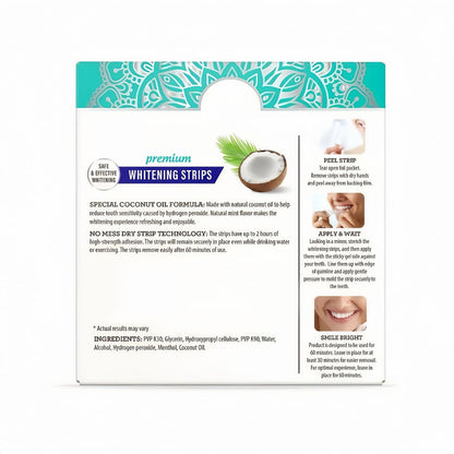🔥Natural Coconut Oil Whitening Strips for Teeth - 7-Day Express Dental Care, Dry Strip Technology, No Residue & Effective Stain Remover for Brighter Smile-AJZ