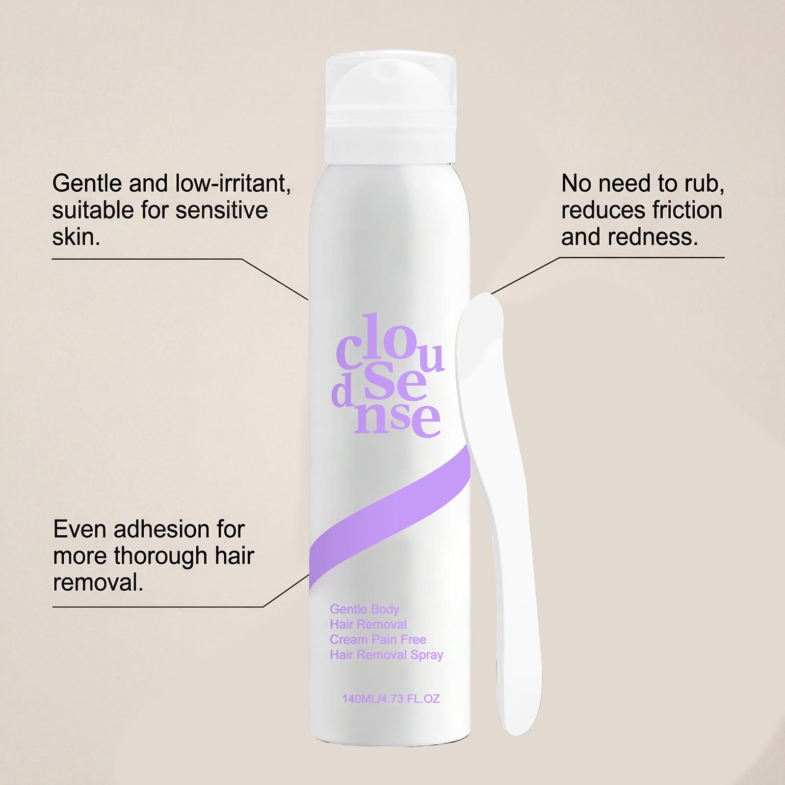 Painless Bikini Hair Removal Cream for Sensitive Skin, Fast-Acting & Gentle Depilatory with Aloe Vera-AJZ