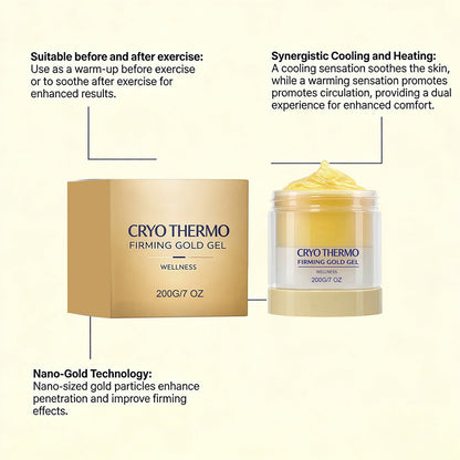 15-Day Fast-Acting Anti Cellulite Sculpting & Tightening Burn Gold Massage Cream | Cryo Thermo Firming Gold Gel for Belly Thigh But & Arm| WELLENESS，Refreshing Formula | Unisex Body Contouring Treatment for Men & Women |200 G-AJZ