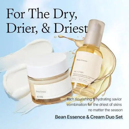 🔥Viral Bean Duo Set | 2-Step Glass Skin K-Beauty Bean Glass Skin Duo Bean Essence 50ml + Bean Cream 50ml 3.38 Fl. Oz / 100ml Glass Skin Care-AJZ
