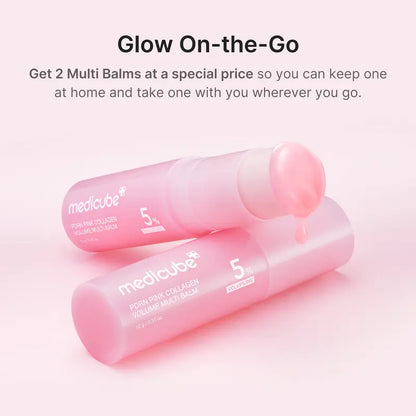 Pink Collagen Volume Multi Balm | All In One Volufiline, PDRN, NAD Stick for Youthful-Looking, Helping Look of Fine Lines, Firming Care, Anti-Aging Care | For Under-Eyes, Neck, Forehead, Smile Lines, Lip Care | Korean Skincare-AJZ