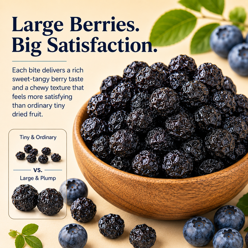 Large Plump Dried Blueberries, Natural Sweet Chewy Fruit Snack-LIN